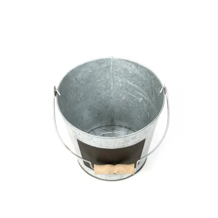 Multi-Function Galvanized Metal Bucket Iron Round Pails Tin Bucket Water Bucket Pail Container with Chalkboard