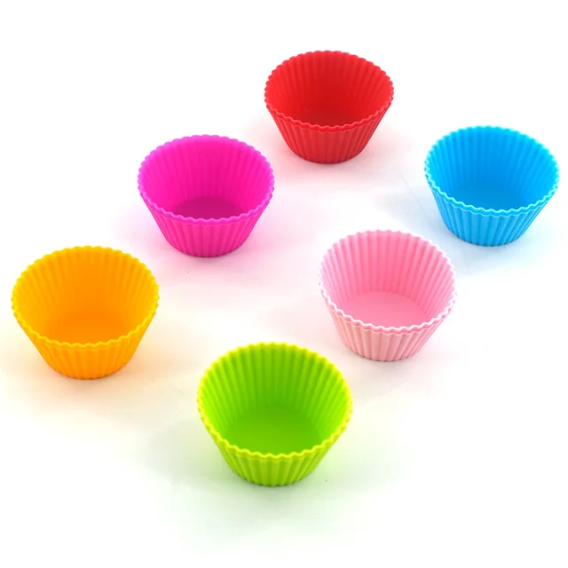 Home Kitchen Cooking Supplies Diy Cake Decorating Tools Silicone Cake Cup Round Shaped Muffin Cupcake Baking Molds