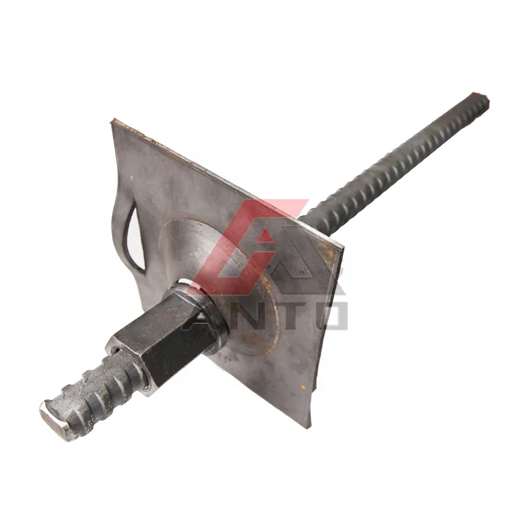 High Tensile Strength Rock Anchor Bolt Underground Mining Thread Steel Rebar Bolts with Plate and Nut