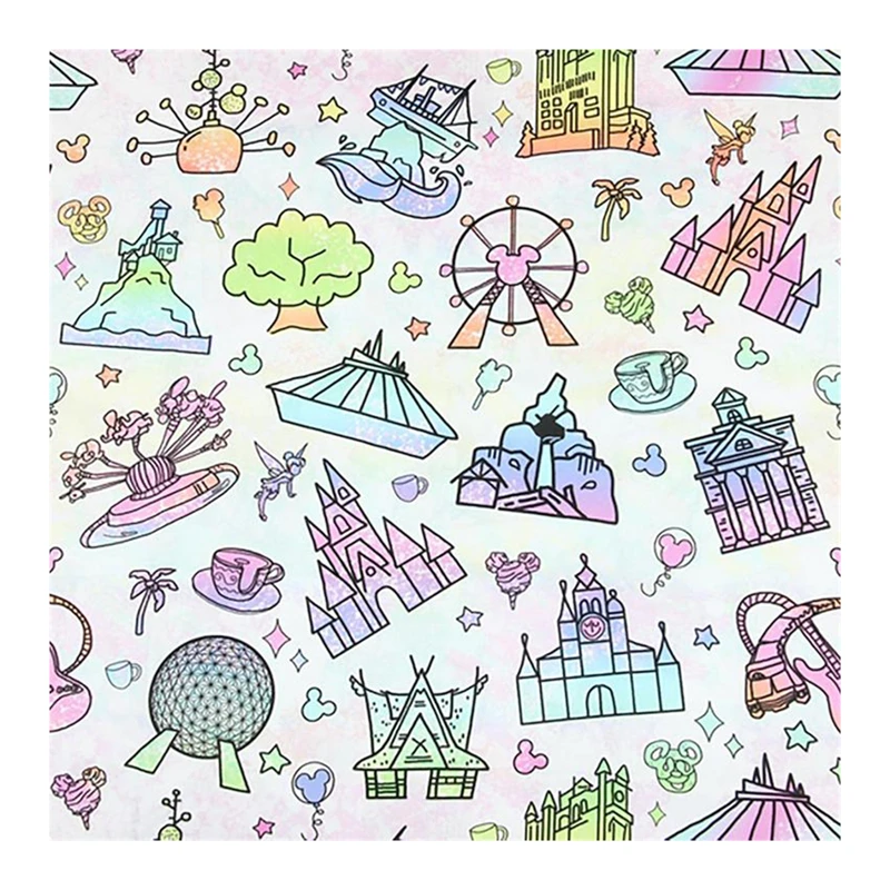 digital printed cotton spandex knitted fabric doll for kids customised fabric printing