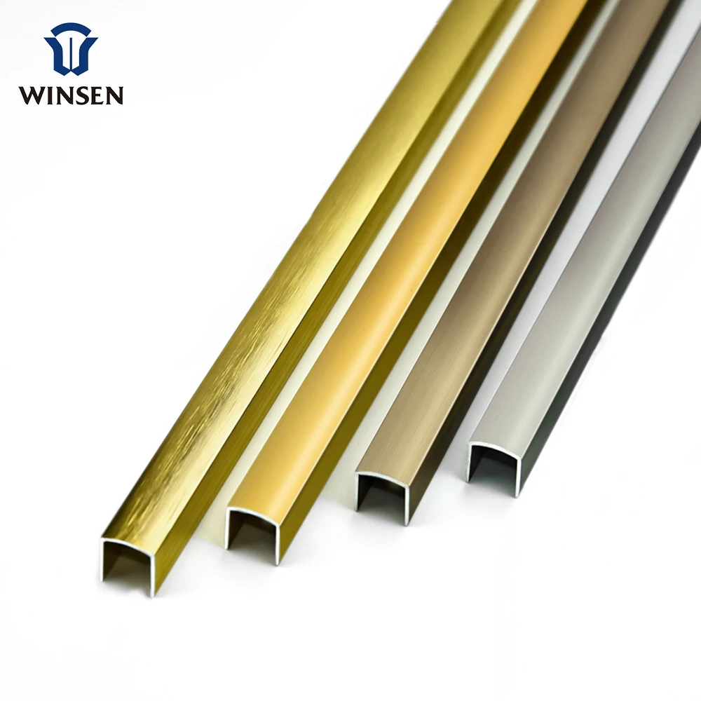 Drop Shipping Free Sample Wholesale Cover Strip Transition Aluminium U Channel Decorative Wall Trim Aluminum Profiles