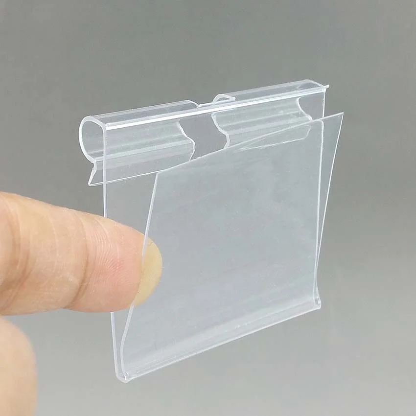 Supermarket plastic price tag sign holder display clip