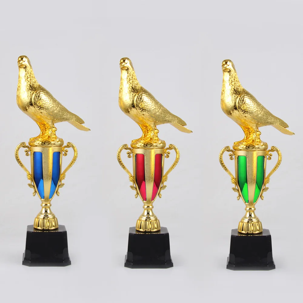 Factory direct sale Pigeon design resin trophy award many base wholesale price