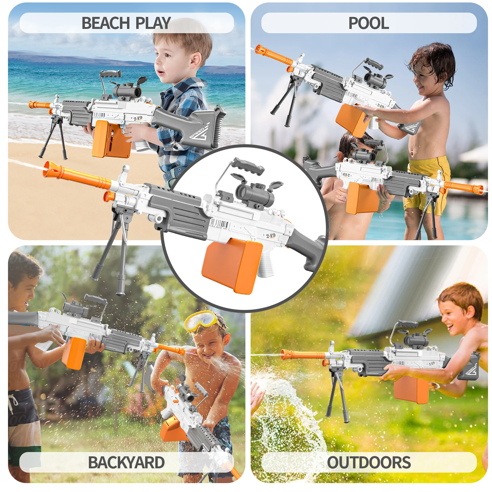 Kids Electric High Pressure Water Gun Sniper Rifle Pump Toy Ultimate Battle Long Range Colorful Plastic Professional Water Guns