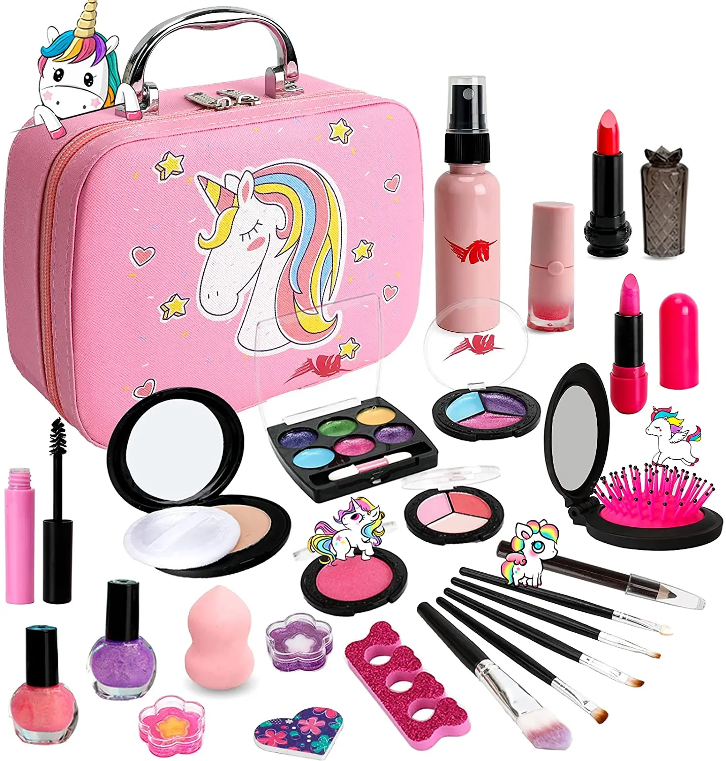 Kids washable makeup girls toys princess pretend play birthday branded make up gift set