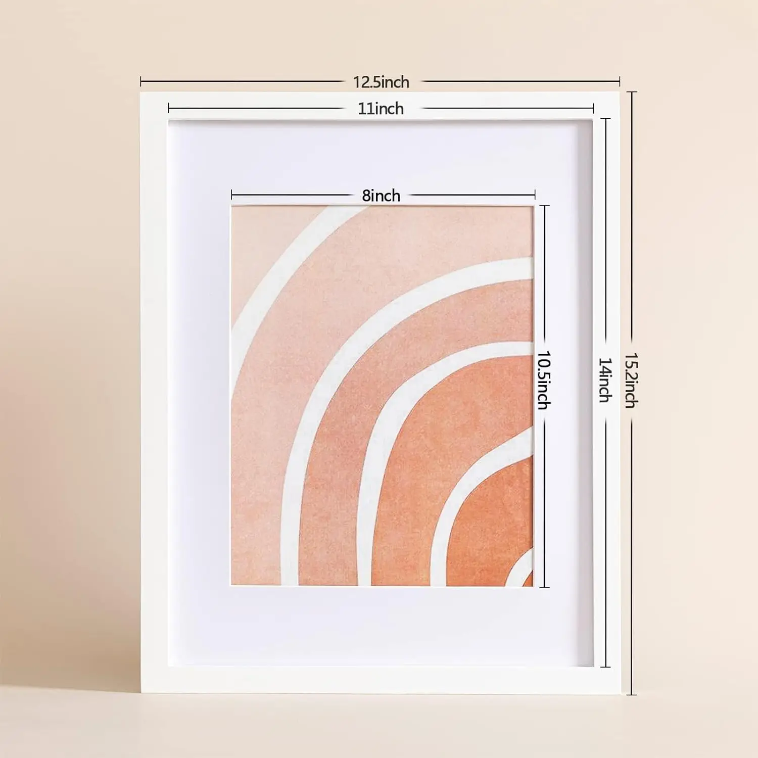 11x14 Picture Frame  Made of Solid Wood and Strong Durable Glass, Display 8x10 and 8.5x11 Photo with Mat