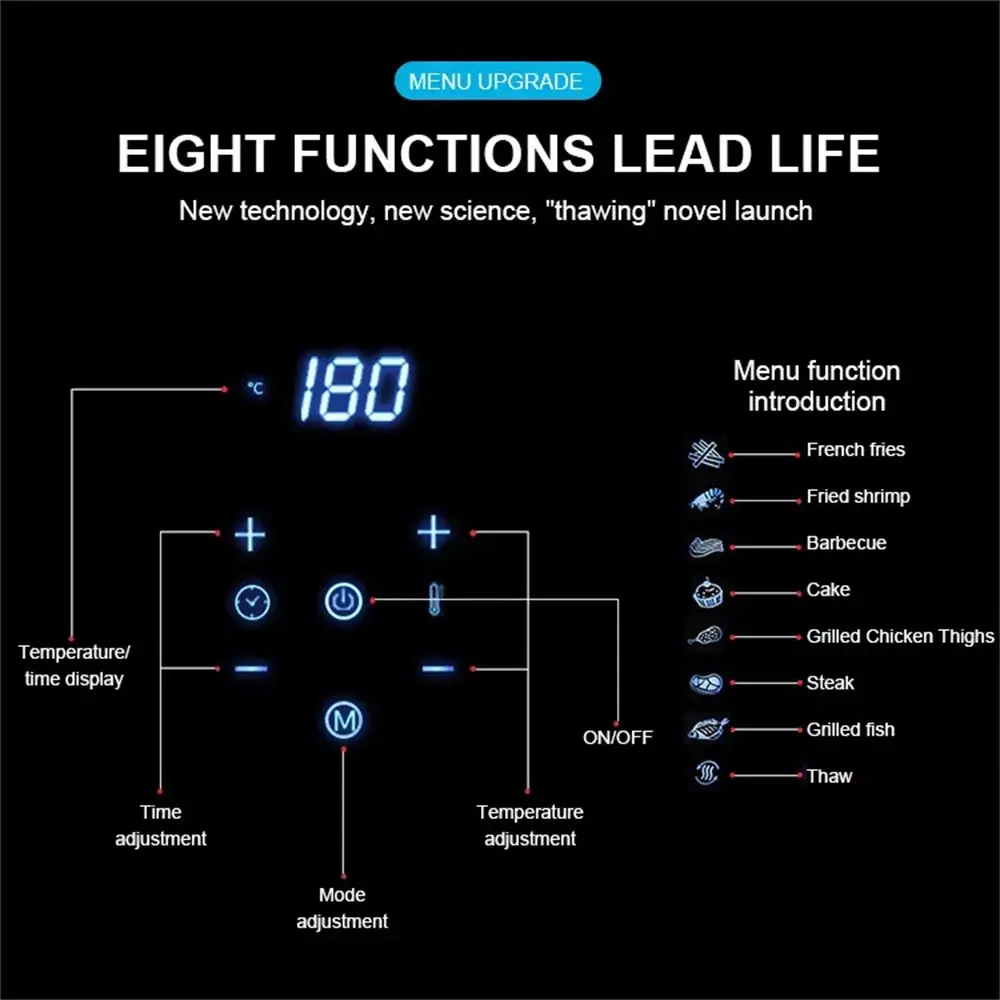 New arrival kitchen appliances Air Fryer With Touch Screen Display electric deep air fryer