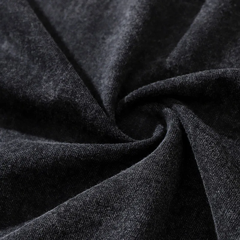 2023 Custom Men Clothing Faded Graphic Vintage Washed T Shirts Black Printed Wash T-shirt For Men Oversized Tshirt