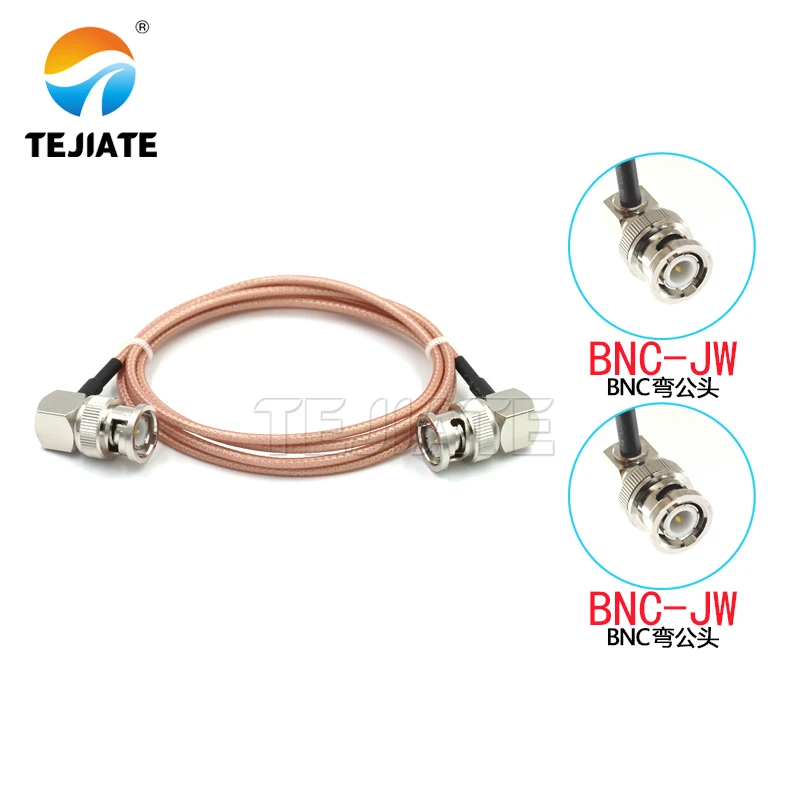 Customizable RF coaxial BNC right angle male to BNC right angle male Connector for RG316 cable extension cable
