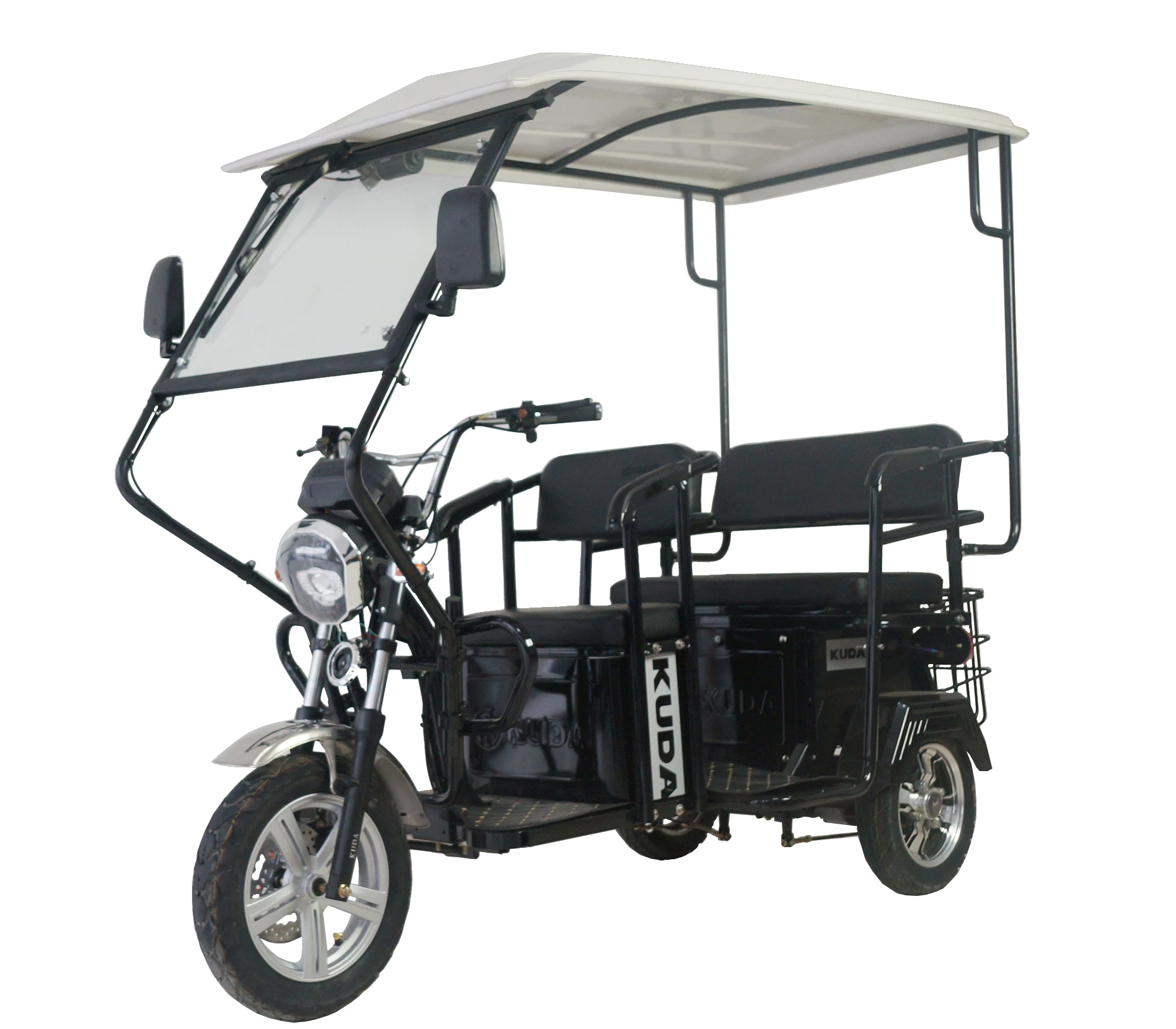 
fat tire electric passenger tricycles for adults with roof 