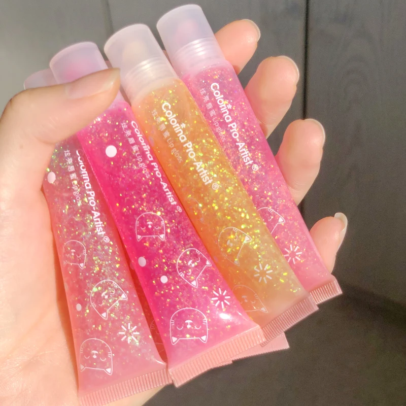 14ml cosmetics makeup lip gloss fruity smell customized low prices high pigment shimmer lip gloss