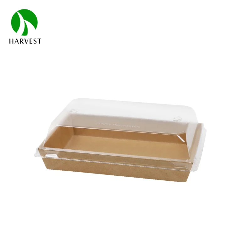 Recyclable Takeaway Disposable Kraft Paper Sushi Food Packaging Paper Custom Sushi Box