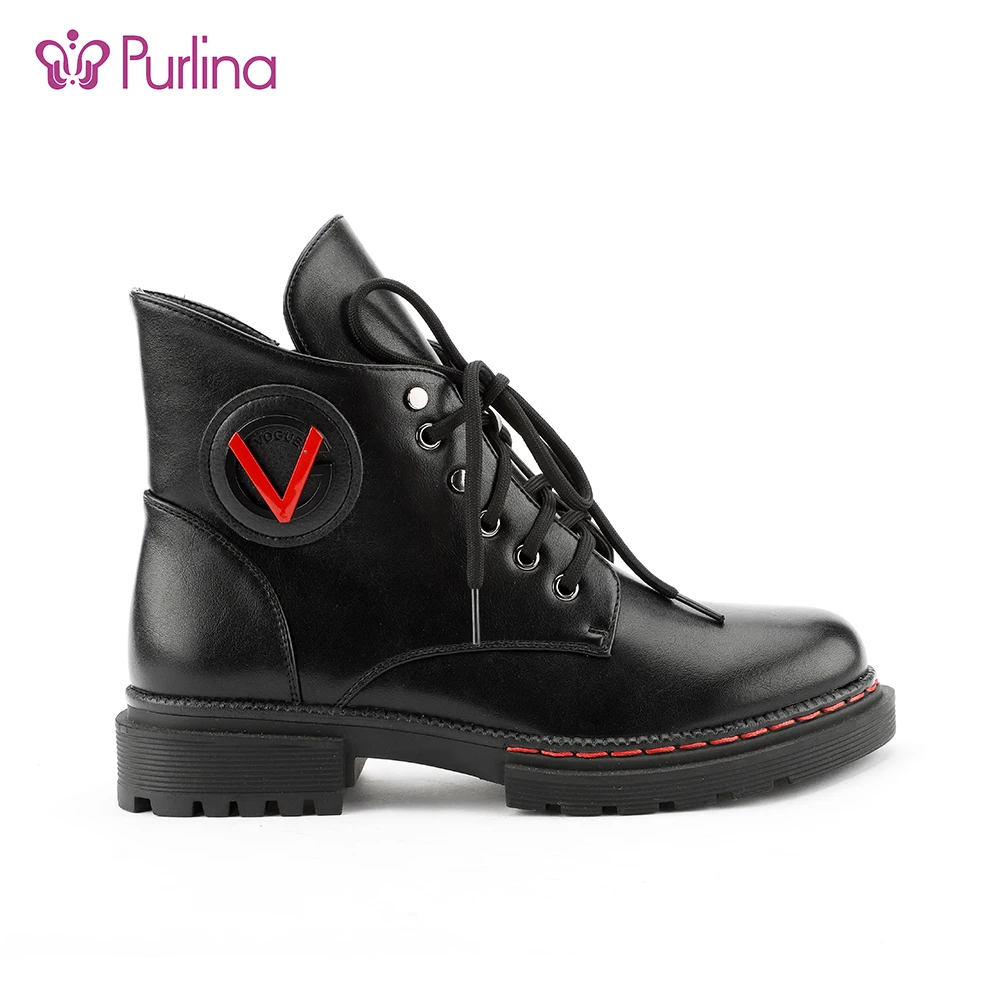 
China cheap oem odm lace up flat ankle leather boots ladies 