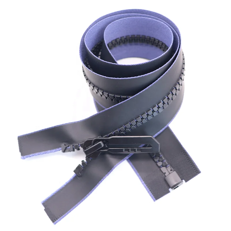 KY Factory direct sale clothing bag accessories fashion design puller zipper open end zipper waterproof resin zipper