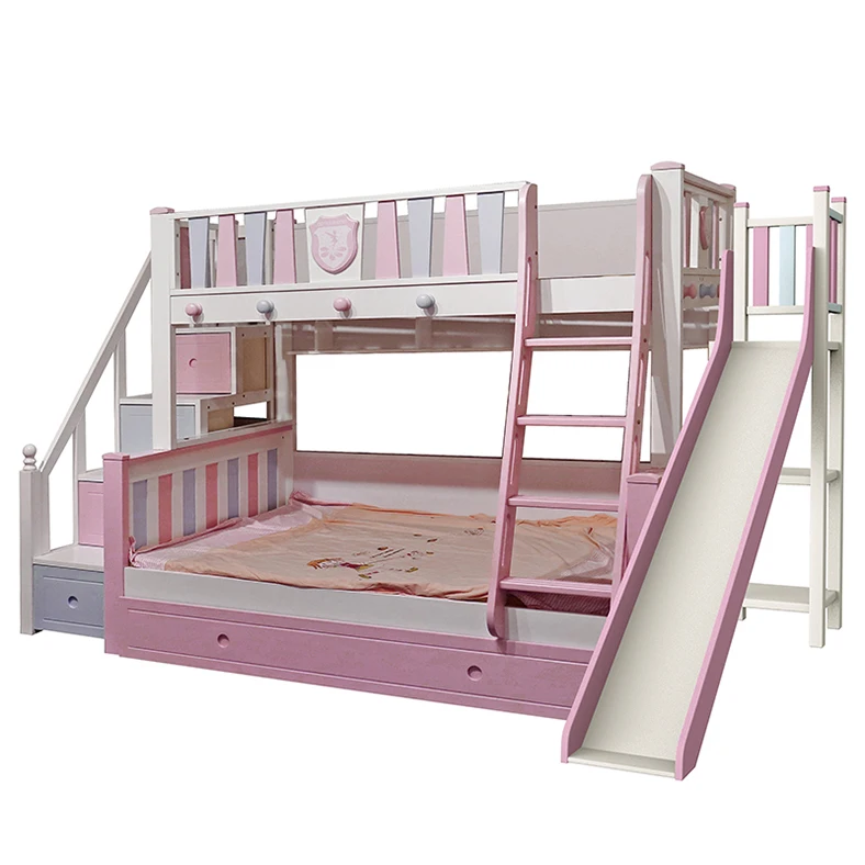 Hot Selling Kids Twin Mid Sleeper Bunk Bed Gor Adult With Slide Wood Bed Girl