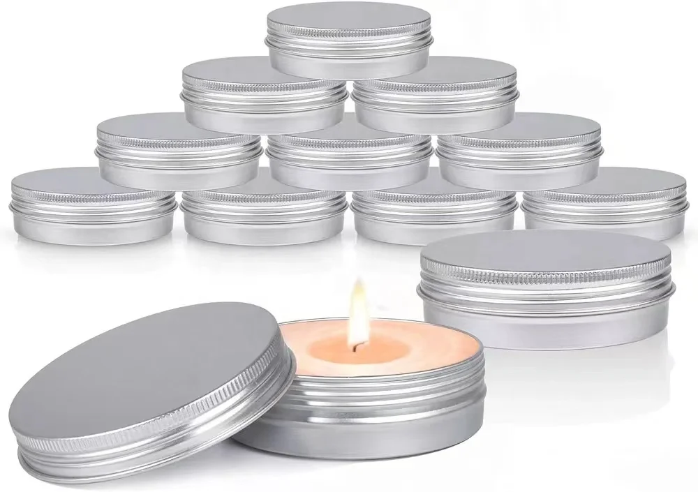 100g 150g 200g 250g big round aluminum tin jar with lids metal can storage