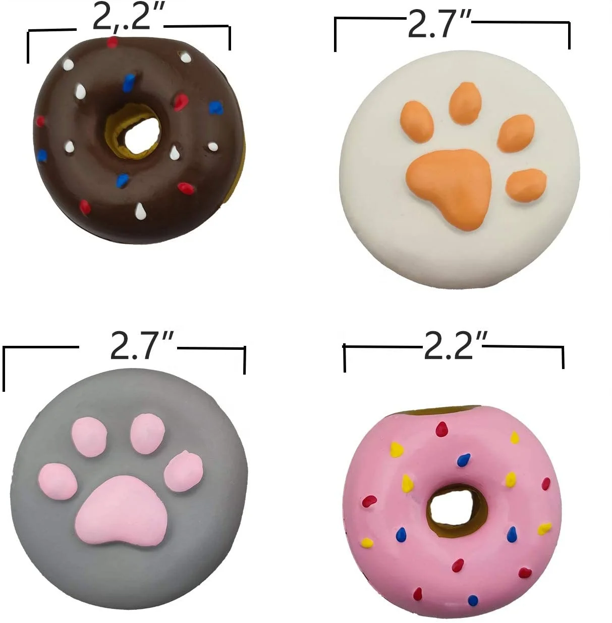 wholesale free sample customized design rubber latex squeaky donut shape dog chew toys pet toys