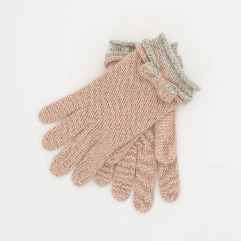 Lurex Women Knitted 100% Fine Pure Cashmere Gloves for Ladies