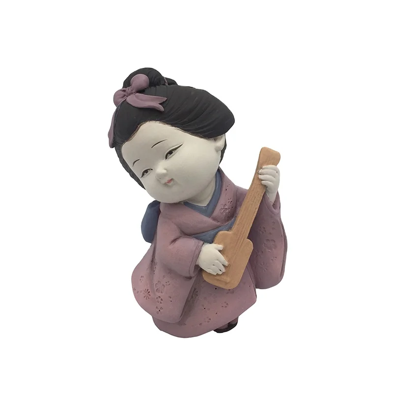 Resin handicraft Geisha culture statue cute Japanese girl sculpture home gift desk ornament