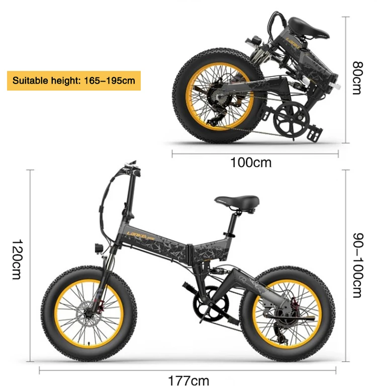 
LANKELEISI X3000PLUS 20-inch electric fat bicycle 48v1000w electric bicycle, equipped with 13ah Samsung lithium battery 