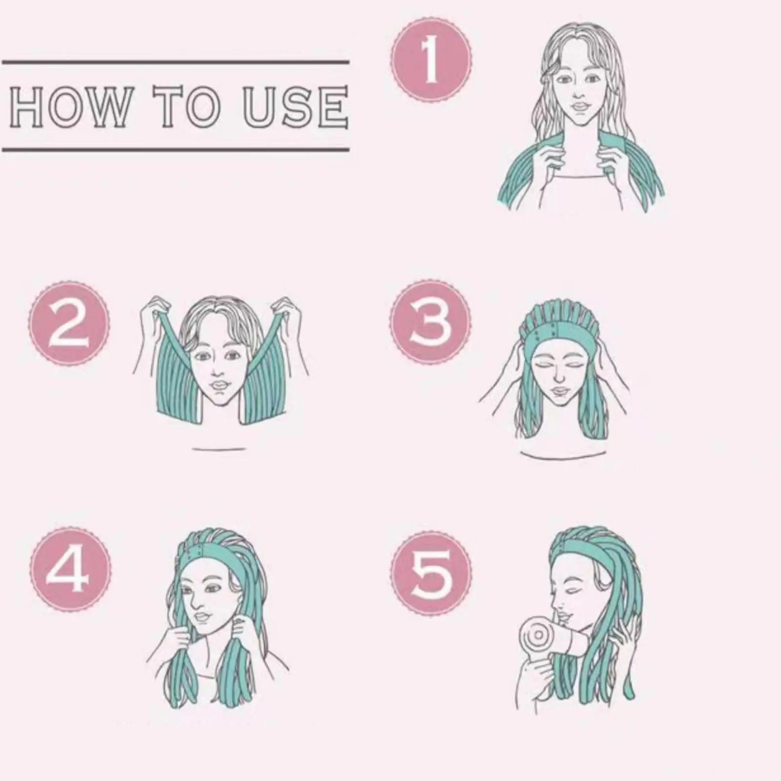 High-End Towel Cloth Quick-drying Curly Hair Stick Italian Pasta Shaped Multi-functional Hair Drying Cap Hair Curler Rollers