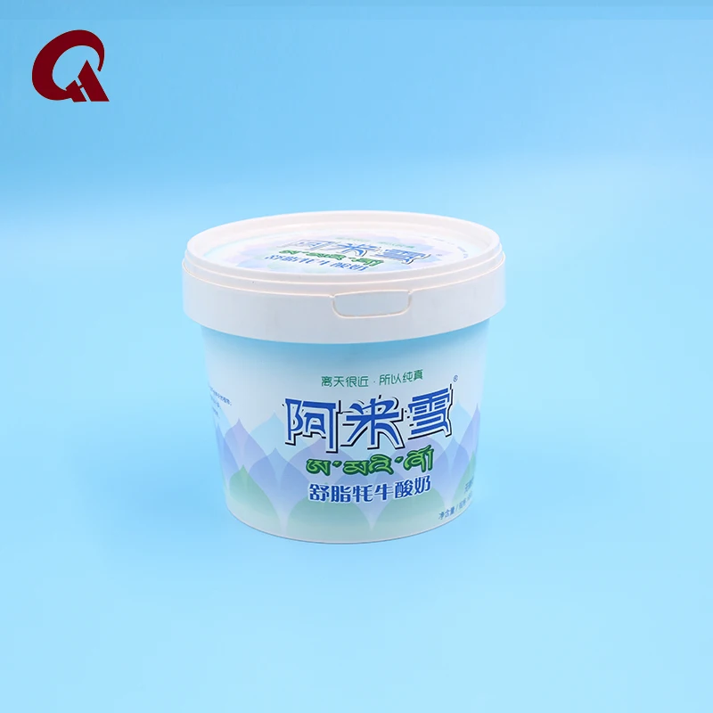 27oz 800ml custom disposable injection IML plastic bucket ice cream container