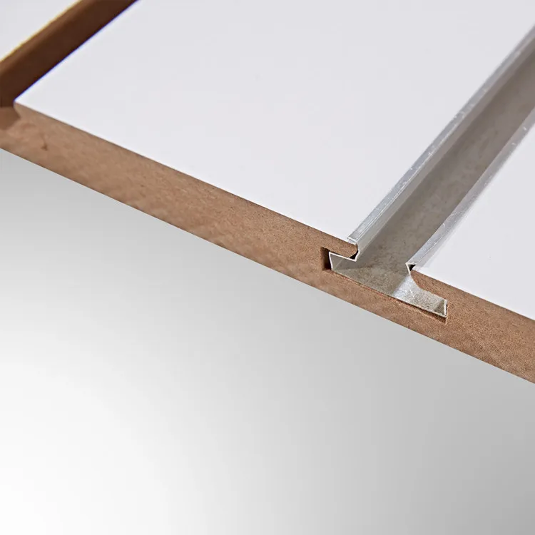 White Melamine Mdf Board Grooved Laminated Slotted Melamine Wall Panel For Hotel And Mall