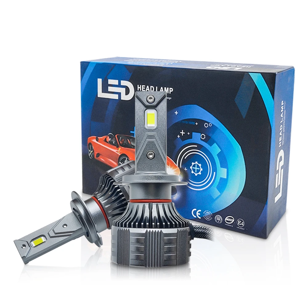 Car Light Bulb H7 LED Bulbs Cars Headlights F11 12V Headlight Accessories 6000K Aluminum Lighting Chips Cooling Fan Lights Bar