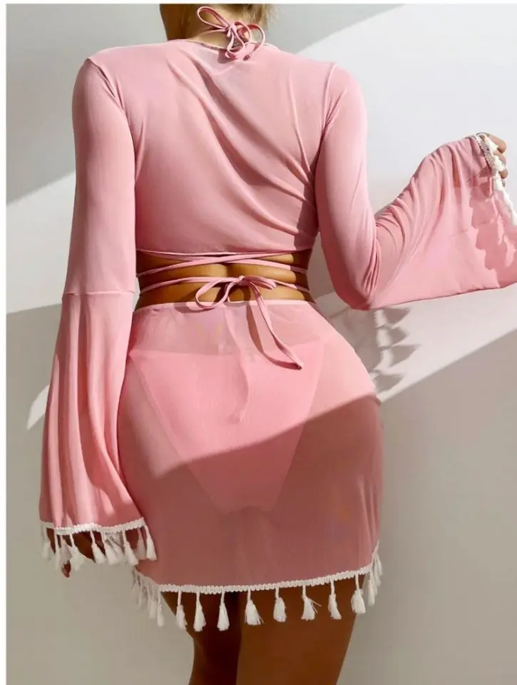 New Trending Sexy Swimwear Young Girls Fashion Bathing Suits Women Tassel Cover Ups Swimsuit Wholesale 2024 High Quality Bikini