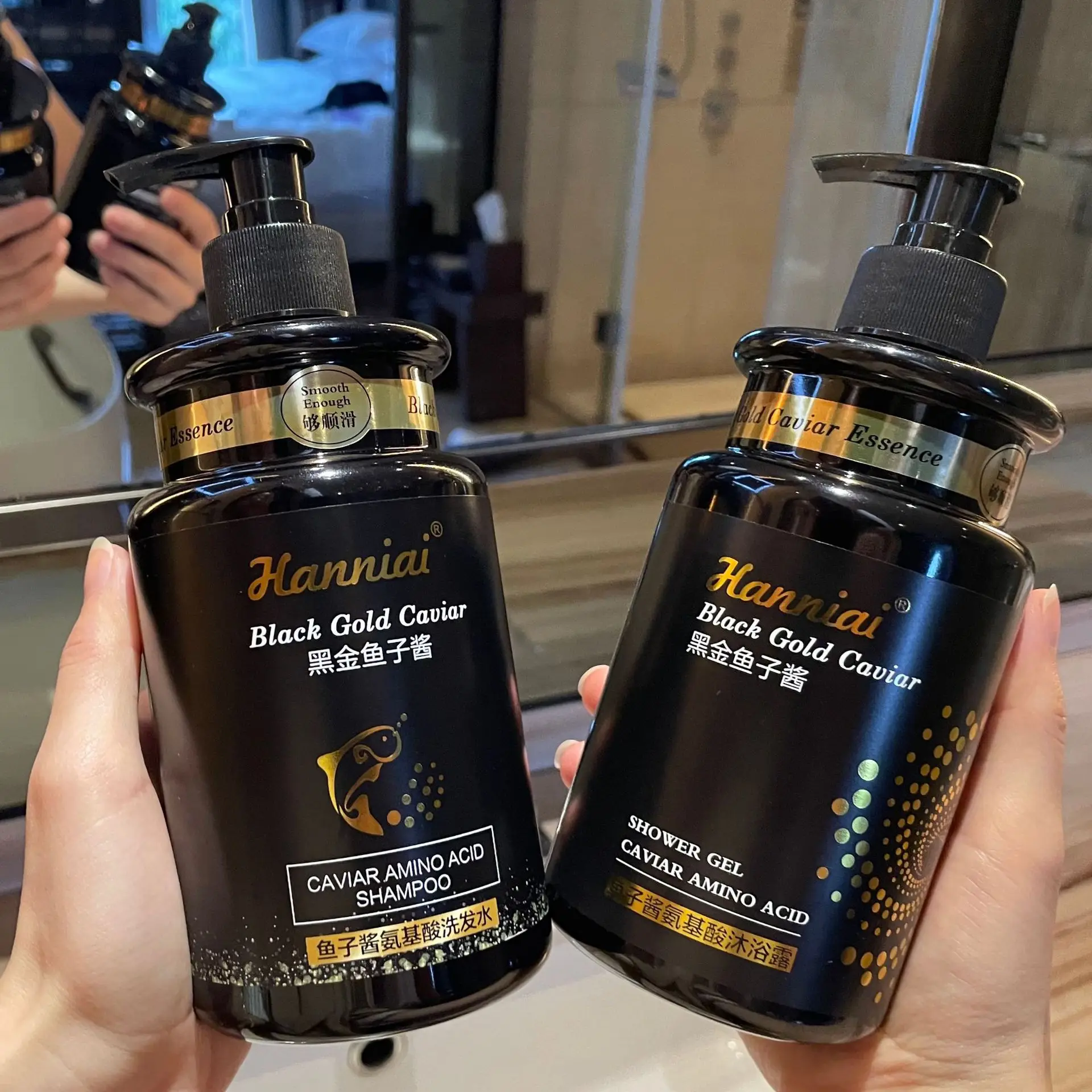 Black Gold Caviar Amino Acid Shampoo for Long lasting Fragrance, Moisturizing and Smooth Hair Care Mask,