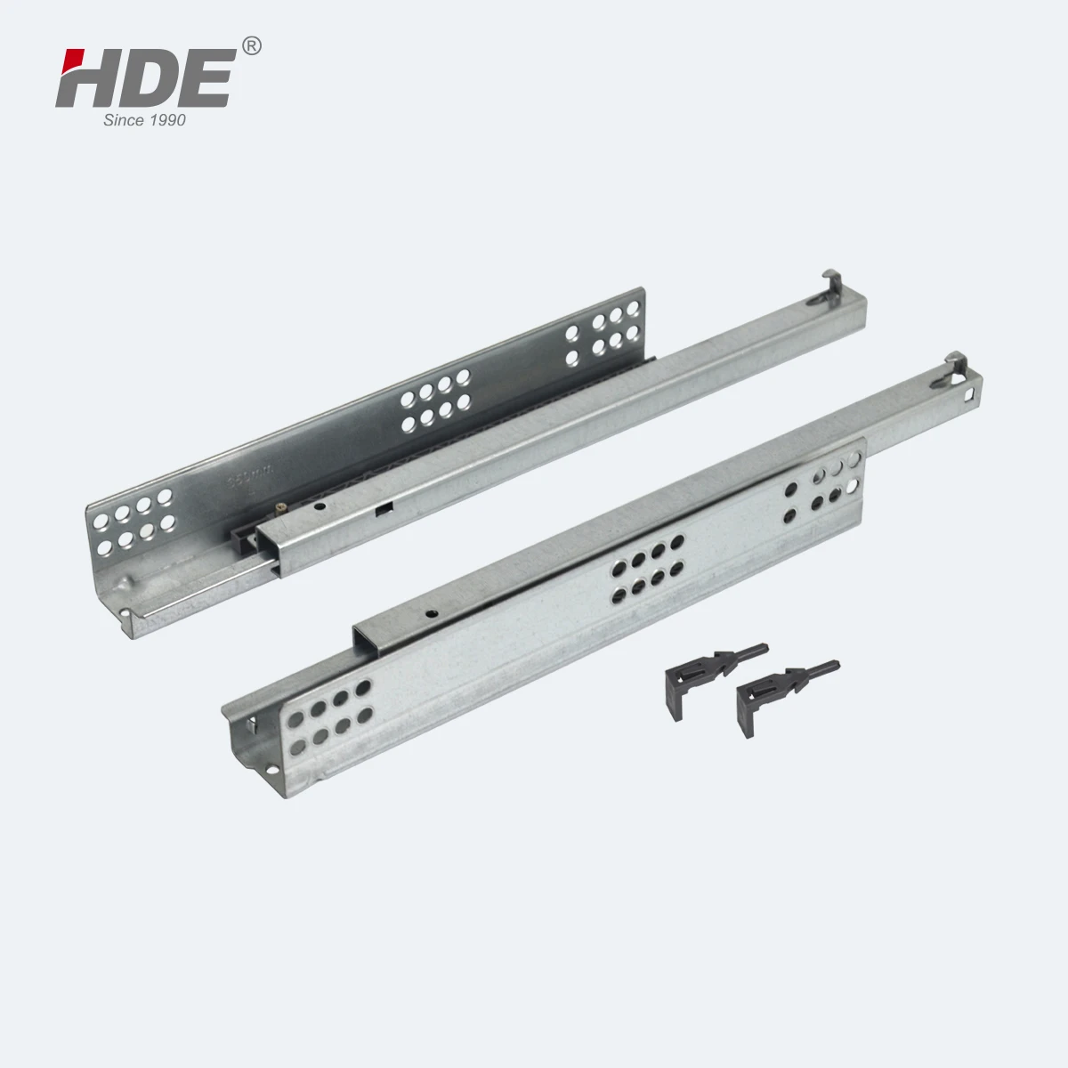 Furniture Cabinet 2 Fold Partial Extension Under Mount Drawer Slides Soft Closing Hidden Buffer Slide Rail