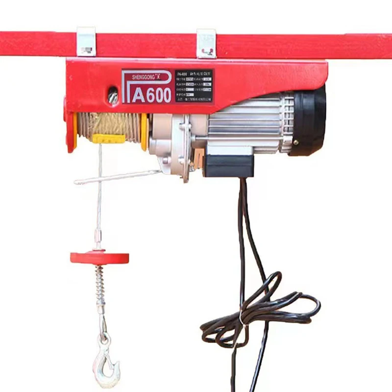 Small Electric Hoist Mini Crane Motor Pa 600 12m Pa200 Remote Control Mini Electric Hoist