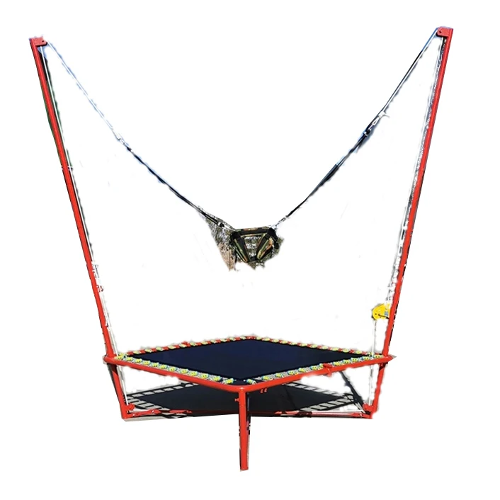 Custom outdoor square amusement park equipment kids exercise rectangular bungee trampoline for sale