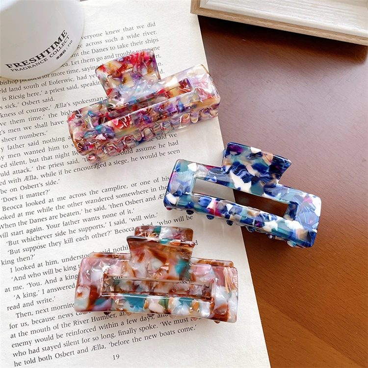 Hot Selling 2022 New Fashion Korean Hair Accessories Custom Cellulose Acetate Hair Claw Clip