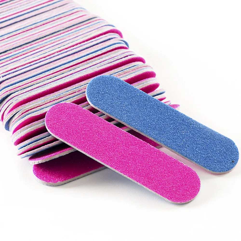 Custom Logo 100/180 Manicure Emery Board Mini Nail File Disposable Small Wood Nail File