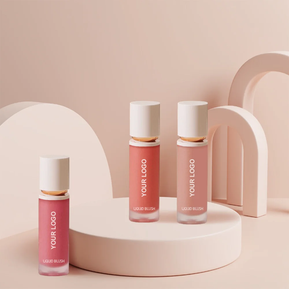 Silky 11 colors cheek liquid blusher customized your logo face contour makeup high pigment private blush label