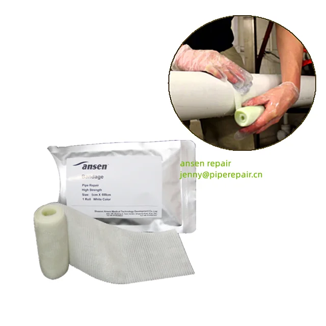 Quick action emergency pipe repair system reinforcing repairs or strengthening pipework wrapping bandage