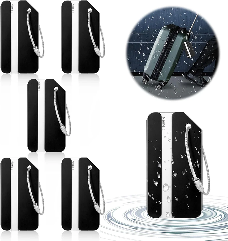 Metal Luggage Tags Travel Buggage Tags for Suitcases with Name Address Tel Email Labels