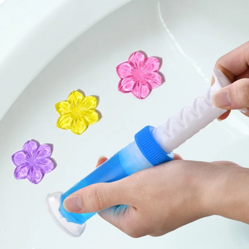 Wholesale 2024 Flower Toilet Gel Stamp Cleaner Creative Deodorant Syringe Toilet Cleaning  Fresh Air Gel