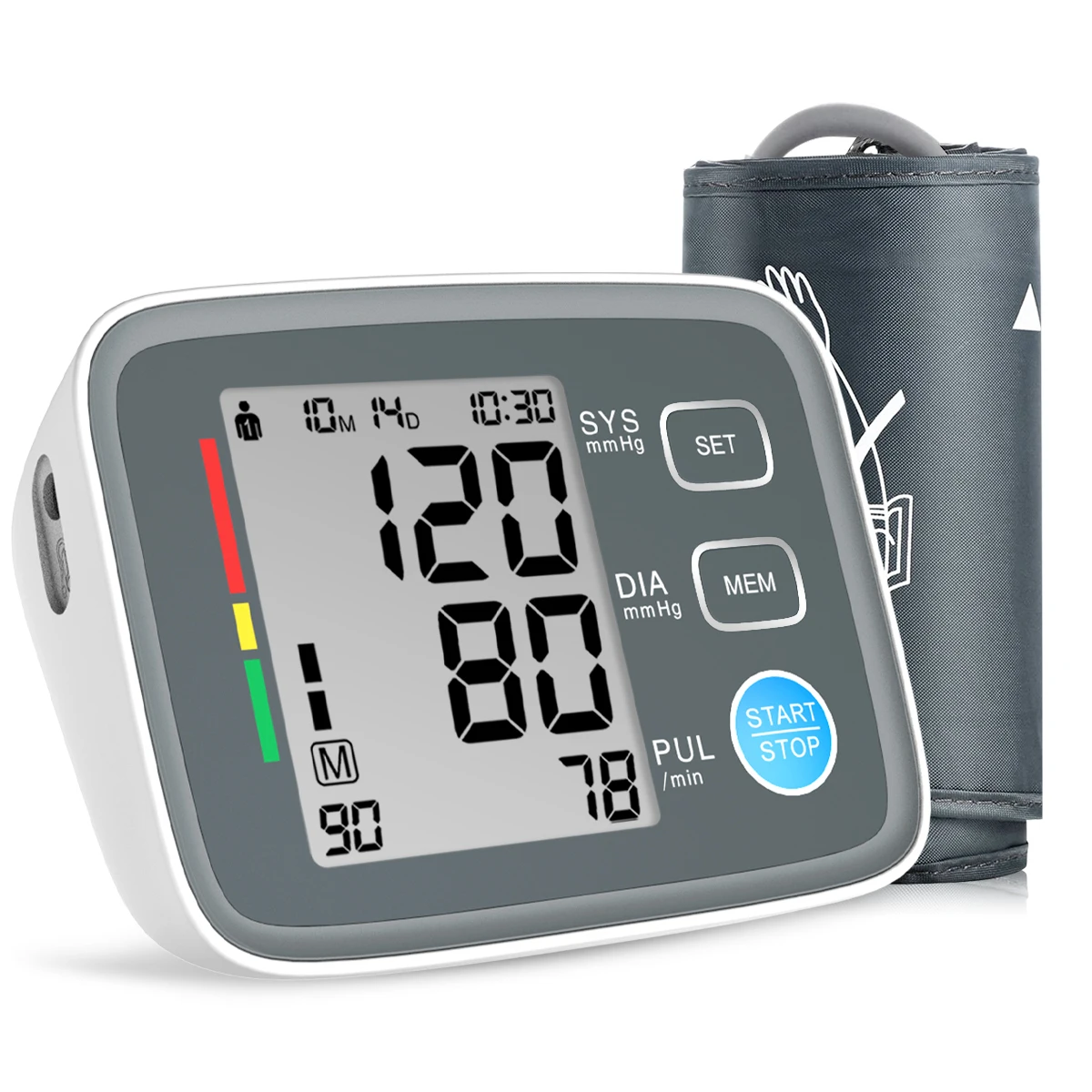 Digital Blood Pressure Meter And Heart Rate Monitor Big Screen Type Tensiometers Automatic Upper Arm Blood Pressure Monitor