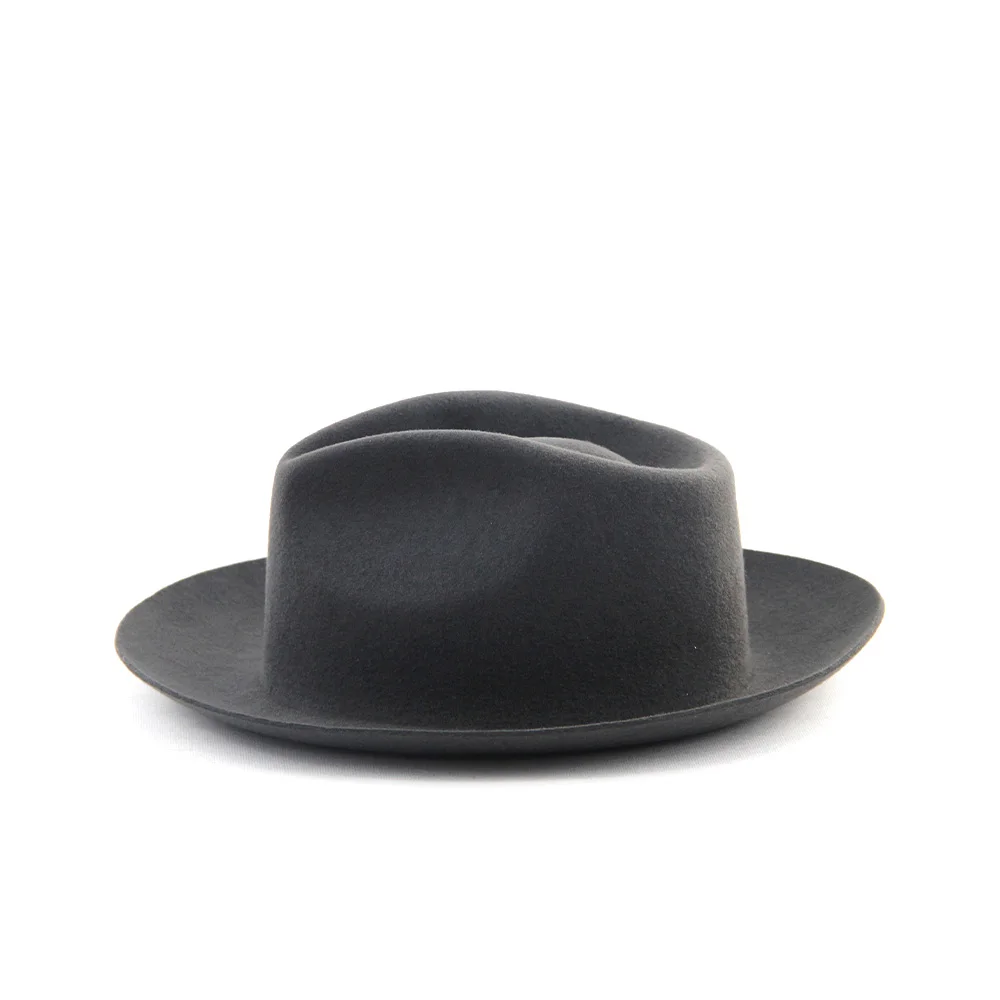 LiHua Hot sale Men Waterproof Fedora Hat Bowknot Fedora Hat Short Brim Wool Felt  Hat