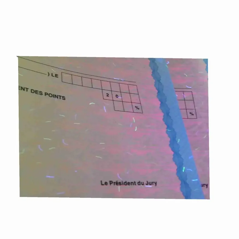 Fluorescence fibers security watermark paper printing certificate with safety line thread