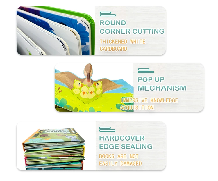 3d всплывающая книга Детская распечатка истории по запросу Stori для детского доски Высококачественная офсетная печать в твердом переплете с животными