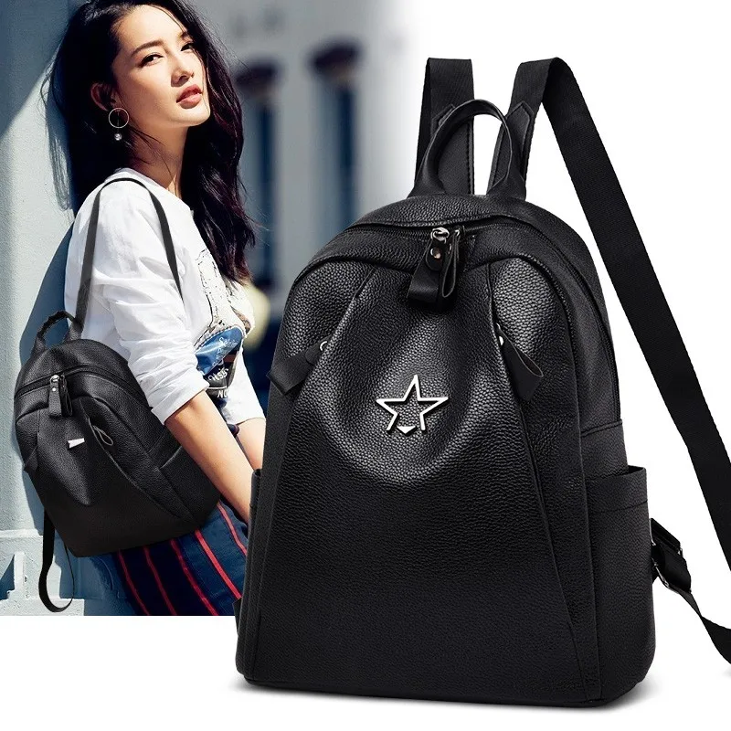Повседневный женский рюкзак, брендовый кожаный вместительный школьный ранец для девочек, Удобные сумки на ремне с двойной молнией
