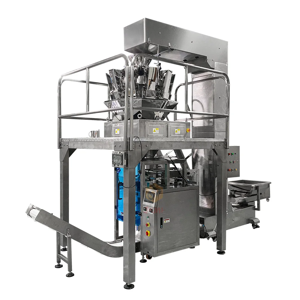 4 Heads 10 Heads Weigher carrot/Beans/Broccoli Plastic bag Packing Machine With Valve Device