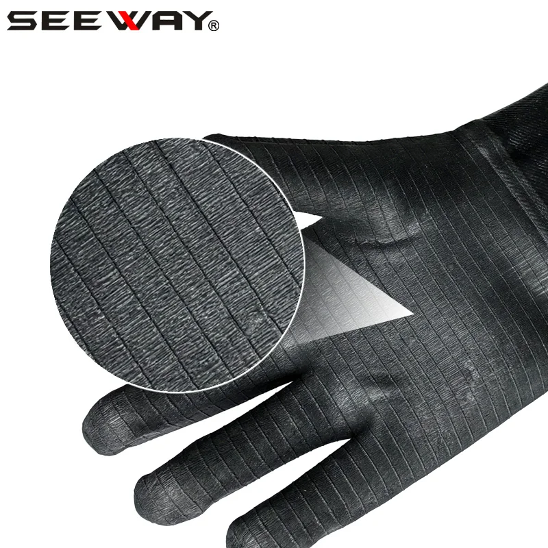 Seeway Textured Palm Waterproof Oil Heat Resistant Gloves for Fryer Grill Smoker Cooking Pit Barbecue