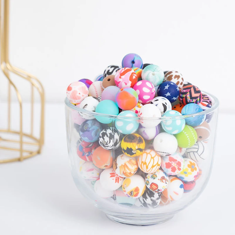 Hot Selling Silicone Beads Portable Travel-Friendly Silicon Teething Beads For Keychain
