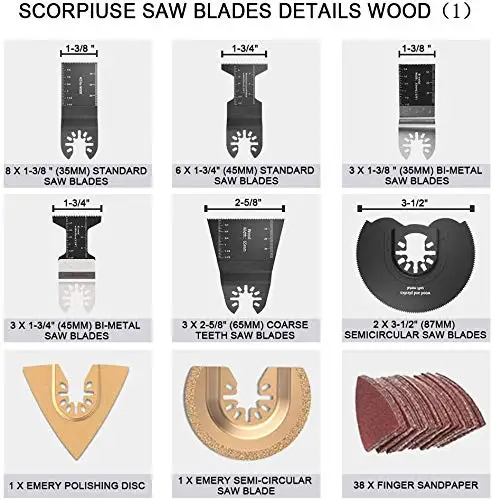 PEX 16 Pcs Multitool Quick Release Multi Tool Oscillating Saw Blades Metal Wood Cutting Disc