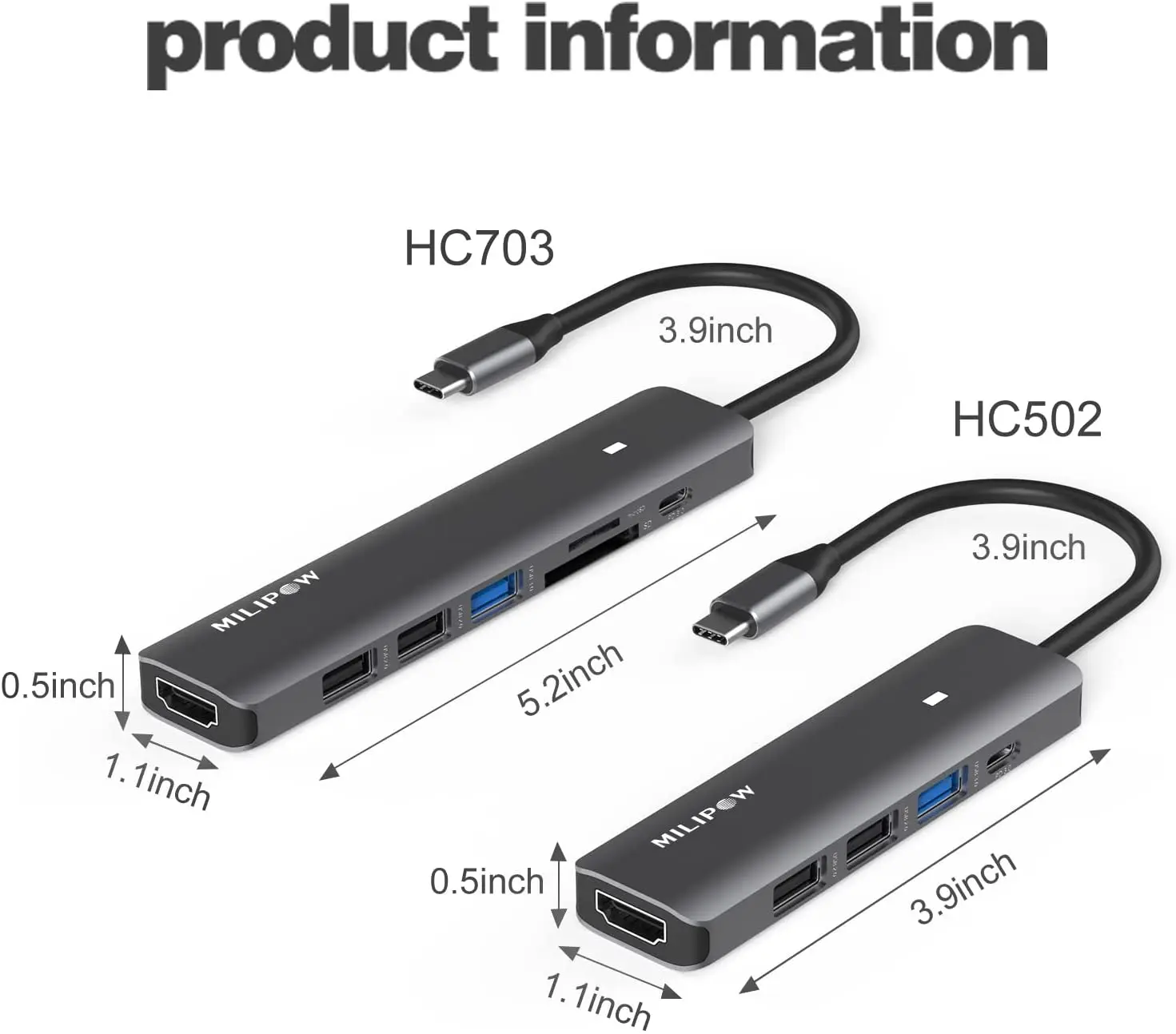 7-in-1 USB C Hub Expand the dock USB 3.0 Hub USB Adapter 100W PD Charging for MacBook for Surface Pro