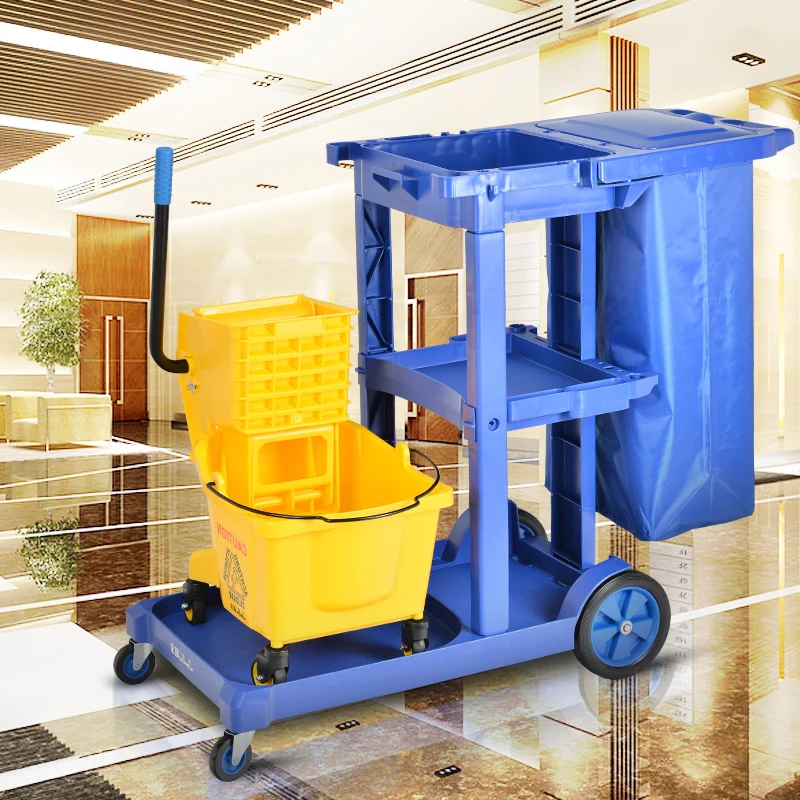 wholesale Large capacity housekeeping line cleaning trolley carts with wheelsin stock